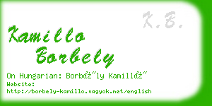 kamillo borbely business card